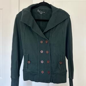 Citizens of Humanity (M) Forrest Green Knit Blazer Style Cardigan Collar Sweater